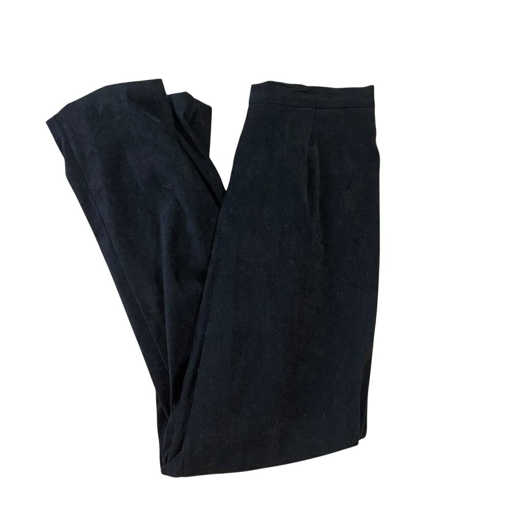 Vintage Black Velvet Stretch Trousers Women’s 27-28 Office 90’s Holiday Workwear